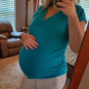 Teal Maternity Shirt